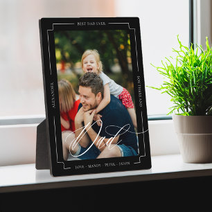 Placa Expositora Elegante guión Mejor Papá Personalizado Foto Keeps