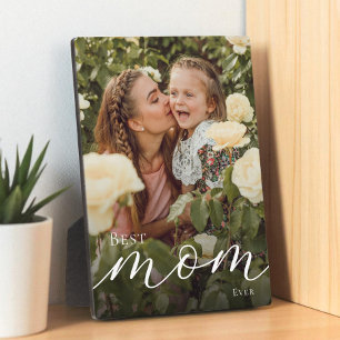 Placa Expositora Elegante guion Personalizado Mejor Mamá Foto