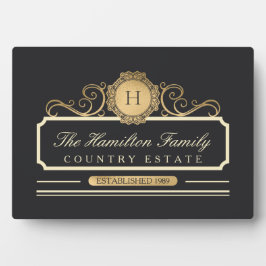 Placa Expositora Elegante hogar familiar dorado