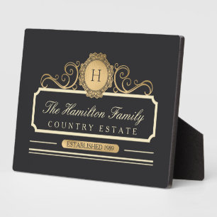 Placa Expositora Elegante hogar familiar dorado