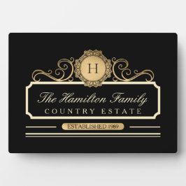 Placa Expositora Elegante hogar familiar oro negro