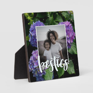 Placa Expositora Elegante hortensia floral azul magenta púrpura ver