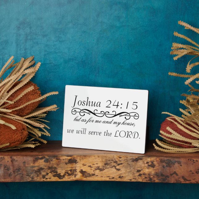 Placa Expositora Elegante Joshua 24 House Blessing Prayer (Lado)