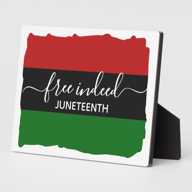 Placa Expositora Elegante JUNETEENTH Panafricano GRATIS DE VERDAD (Lado)