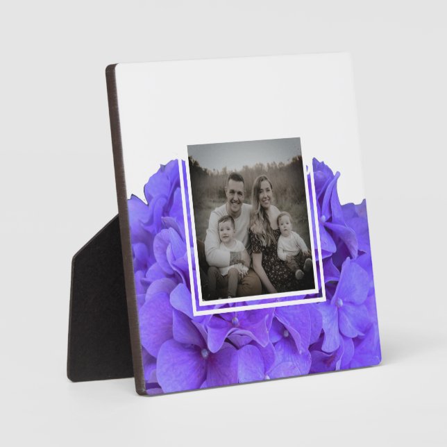 Placa Expositora Elegante lavanda púrpura lilac hidrangeas florales (Anverso)