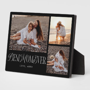 Placa Expositora Elegante mejor mamá del Collage negro