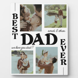 Placa Expositora Elegante Mejor Papá Ever 4 collage de fotos Día de