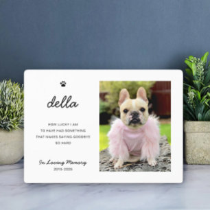 Placa Expositora Elegante memorial para mascotas Recuerdo fotográ