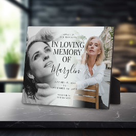 Placa Expositora Elegante monumento funerario antes y después de la