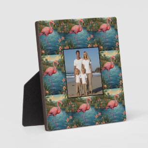 Placa Expositora Elegante paraíso tropical flamingo rosa