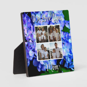 Placa Expositora Elegante plantilla personalizable floral azul púrp