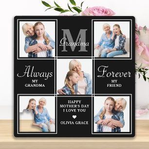 Placa Expositora Elegante poema de monograma GRANDMA 5 Collage de f