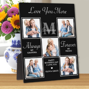 Placa Expositora Elegante poema de monograma GRANDMA 5 Collage de f