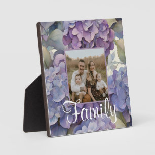 Placa Expositora Elegante polvorienta hidrangeas de color azul viol