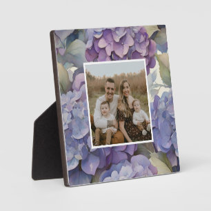 Placa Expositora Elegante polvorienta hidrangeas de color azul viol