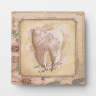 Placa Expositora Elegante portátil de regalo odontológico antiguo d