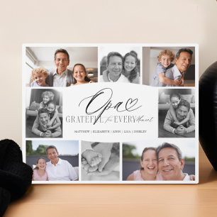 Placa Expositora Elegante recuerdo para abuelo con foto-collage opa