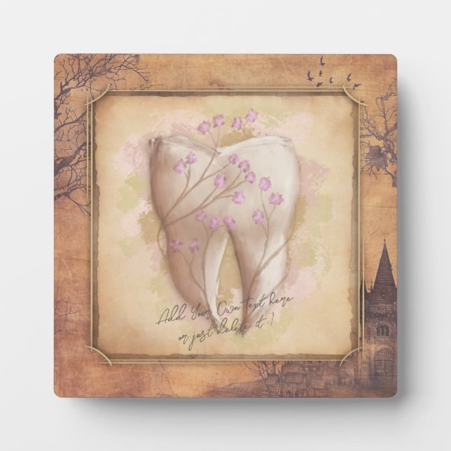 Placa Expositora Elegante regalo odontológico antiguo de moda (Frente)