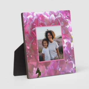Placa Expositora Elegantes flores boho rosadas hortensias