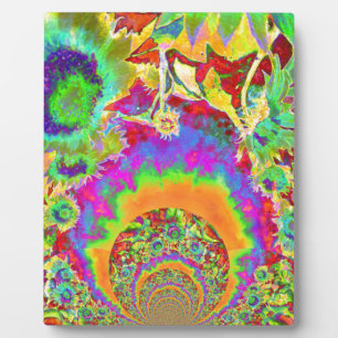 Placa Expositora Elegantes girasoles bohemios retro