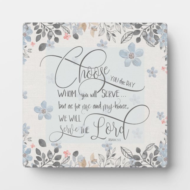 Placa Expositora Elige a quién vas a servir - Josué 24:15 (Frente)
