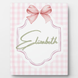 Placa Expositora Elizabeth Baby Nursery Gingham Personalizada
