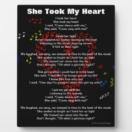 Placa Expositora Ella Tomó Mi Poema De Notas Musicales Rojas Del Co