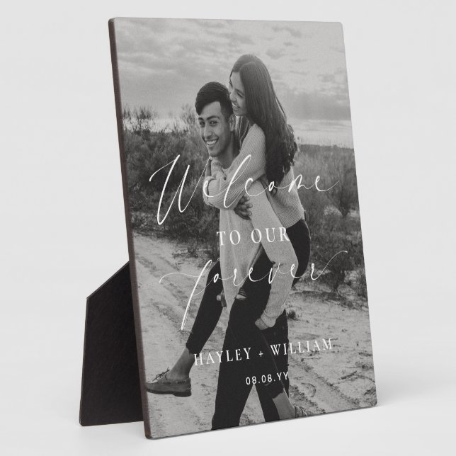 Placa Expositora Ellesmere Bienvenidos a Nuestra Boda Eterna Bienve (Lado)