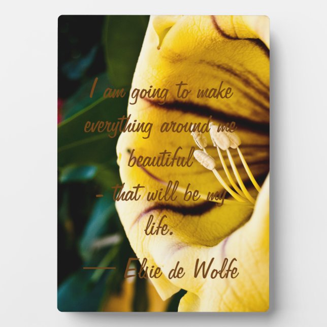 Placa Expositora Elsie de Wolfe Quote Plaque (Frente)
