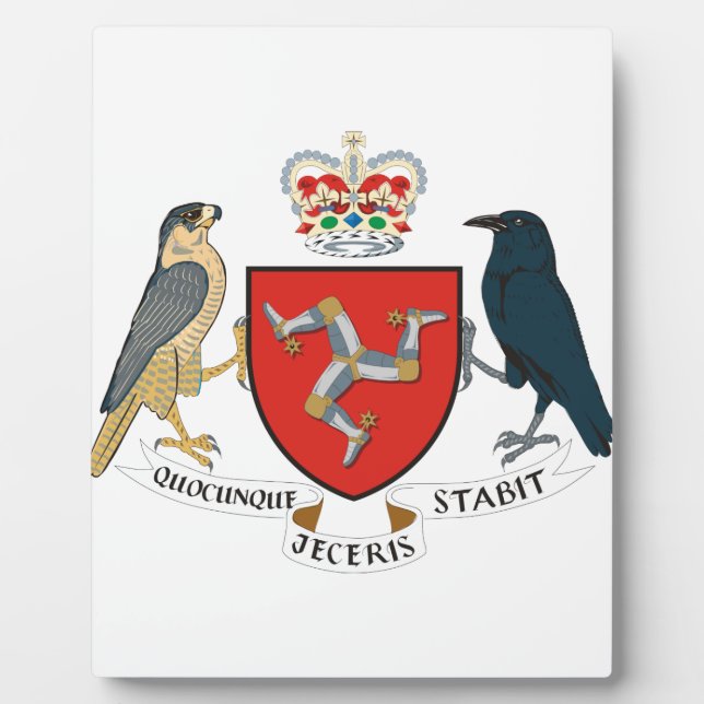 Placa Expositora emblema de la isla del hombre (Frente)