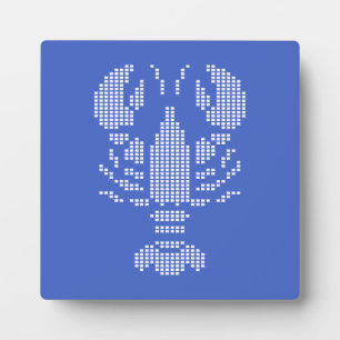 Placa Expositora Emblema de langosta pixel Mosaico