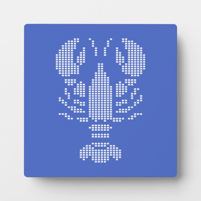 Placa Expositora Emblema de langosta pixel Mosaico (Frente)