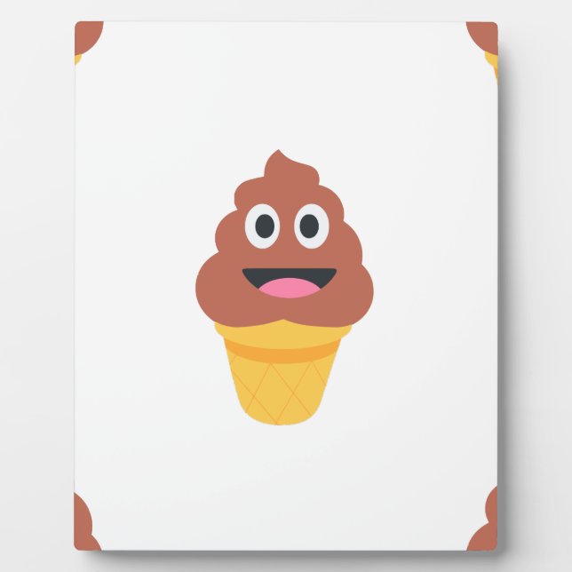 Placa Expositora emoji de caca de helado (Frente)