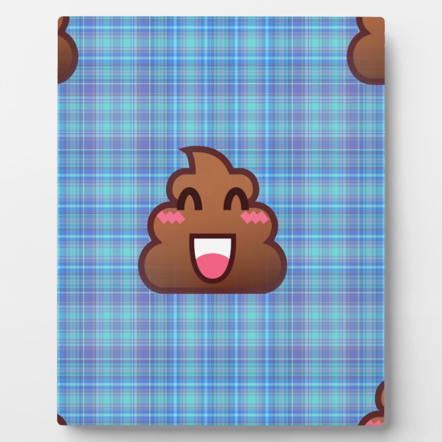 Placa Expositora emoji de caca de plaid (Frente)