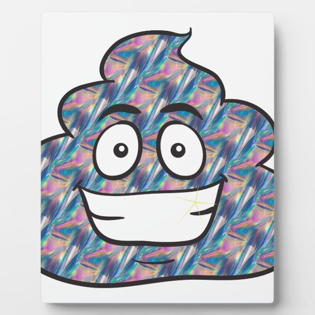 Placa Expositora emoji de caca holográfica (Frente)