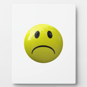 Placa Expositora emoji de cara infeliz