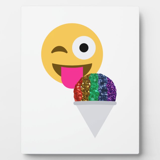 Placa Expositora emoji de guiño purpurina (Frente)