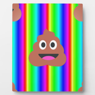 Placa Expositora emoji de popó arco iris