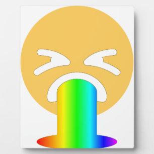 Placa Expositora emoji de puke arco iris