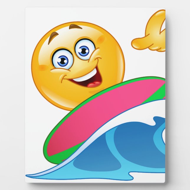 Placa Expositora emoji de surf (Frente)