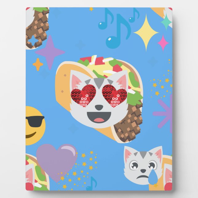 Placa Expositora emoji de taco cat (Frente)