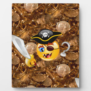 Placa Expositora emoji pirata del tesoro