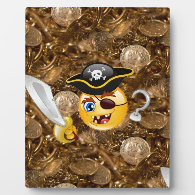 Placa Expositora emoji pirata del tesoro (Frente)