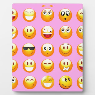 Placa Expositora emoji rosa pastel