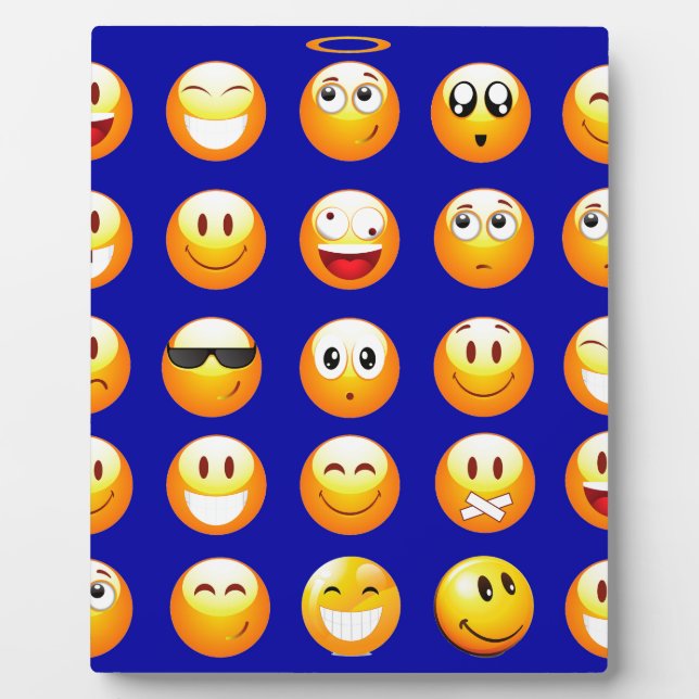 Placa Expositora emojis azul oscuro (Frente)