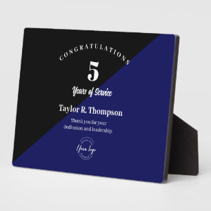 Placa Expositora Empleado 5 años de servicio Logotipo personalizado