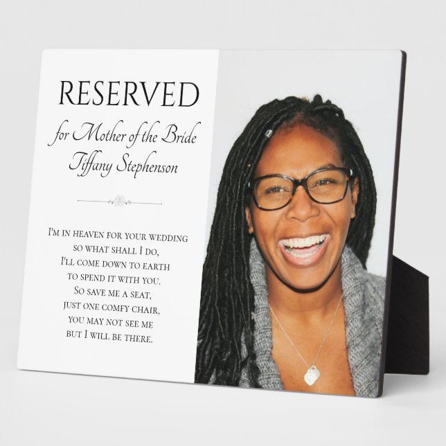 Placa Expositora En el cielo, madre de novia Boda de memoria (Lado)