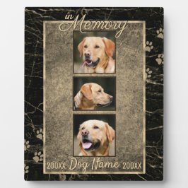 Placa Expositora En la memoria de perro Marble Rustic Sepia Keepsak