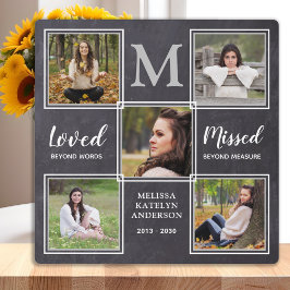 Placa Expositora En memoria amorosa Collage de fotos único monument