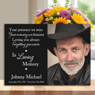 Placa Expositora En memoria amorosa Foto Keepsake Memorial